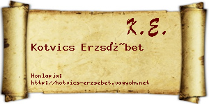 Kotvics Erzsébet névjegykártya