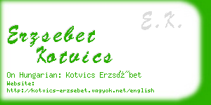 erzsebet kotvics business card